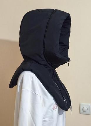 Капюшон-шапка зима-осень, съемный капюшон капочей, укороченный жилет с капюшоном