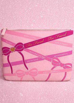 Косметичка too faced pink bow