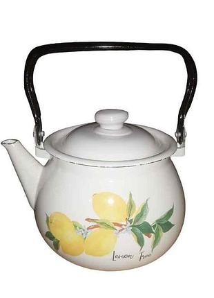 Чайник эмалированный 2.5л /2 лимонное дерево (молочная) i2710/2 тм idilia