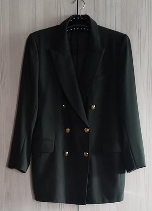 Шерстяной двубортный блейзер-жакет от marks &amp; spencer