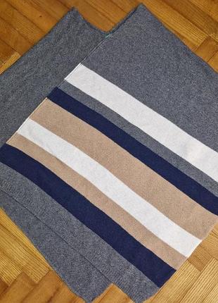 Benetton-теплое уютное пончо с шерстью/кашемиром