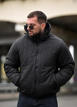 Чоловіча зимова куртка jenson чорна   пп8102(k1 6 - 02)