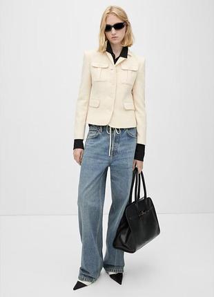 Джинсы mango синие оверсайз широкие уровни прямые вайд лег лузы wide leg loose