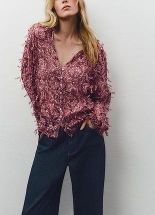 Сорочка із принтом та бахромою zara