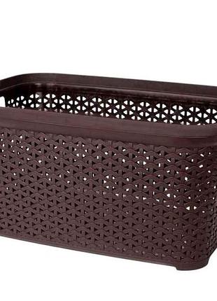 Корзина без крышки с рамкой 35л 365 x 535 x 260мм коричневый тм diomedea