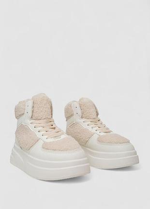 Кросівки жіночі зимові на хутрі хайтопи, колір білий, 248rlm20