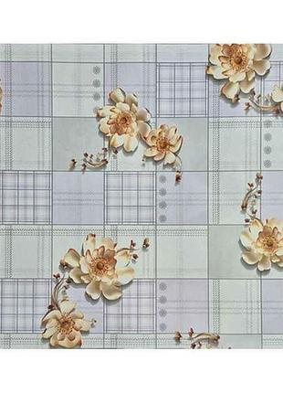 Термосерветка 2-х сторонняя 98х58см #16 пластик пастельные цветы/цветы на сером тм bona domus