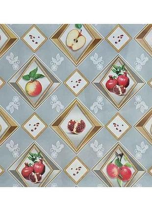 Термосерветка 2-х сторонняя 98х58см #16 пластик яблоко/квадраты в полоску тм bona domus