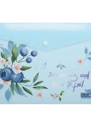 Папка на кнопке конверт arabeski а4 пластик чароит тм buromax