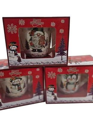 Чашка 350мл merry christmas hk-2373b-2/3661 в под. коробці тм prc