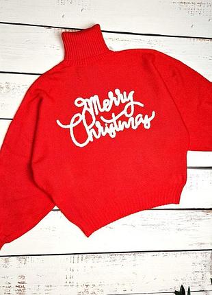 1+1=3 червоний жіночий светр під горло shein, розмір 44 - 46