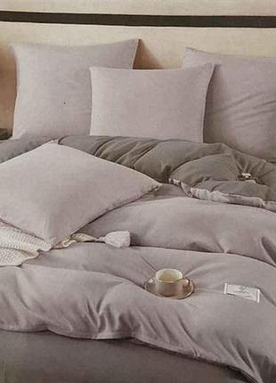 Комплект постільної білизни 2-х сп арт.002-36-18 сіро-білий фланель тм colorfulhome
