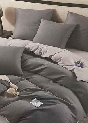 Комплект постільної білизни 2-х сп арт.002-36-18 графітово-сірий фланель тм colorfulhome