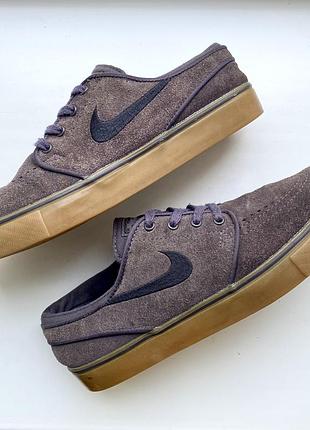 Кросівки замшеві nike & stefan janoski коричневі унісекс 38 розмір, устілка 24 см