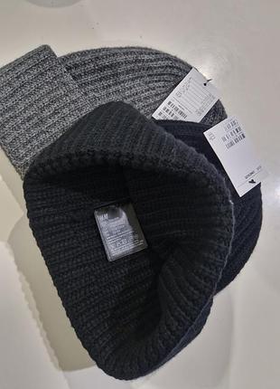 Продам шапки рубчик серая черная h&amp;m