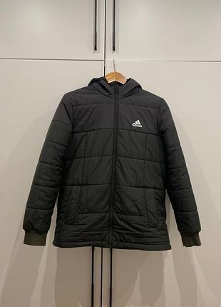 Куртка adidas чоловіча підліткова micropuffer сіро-зелена khaki like new