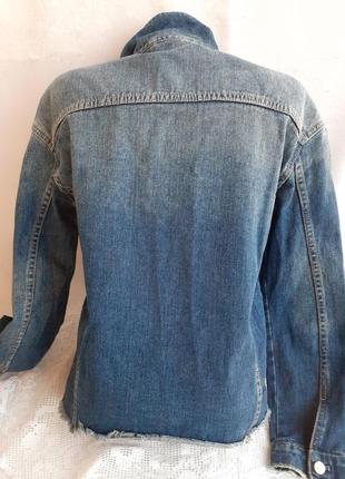 Italia пиджак джинсовый ровный удлиненный 100% коттон на болтах6 фото