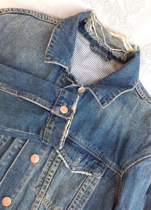 Italia пиджак джинсовый ровный удлиненный 100% коттон на болтах9 фото