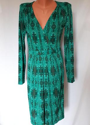 Бирюзово- зеленое платье люксовского бренда allegra by allegra hicks (размер 10-12)