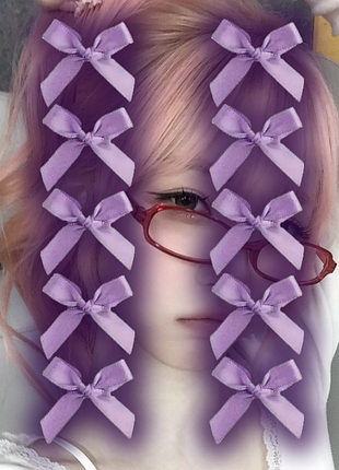 Дуже милі фіолетові заколки бантики (10 шт) набір