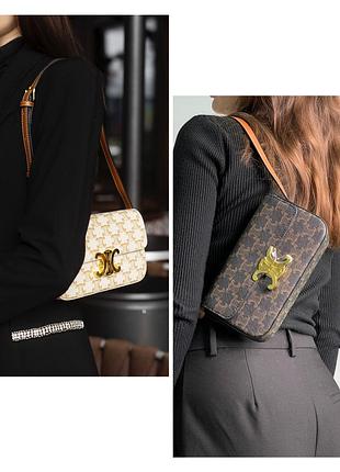 Шкіряна сумка через плече claude в канві triomphe ce 2