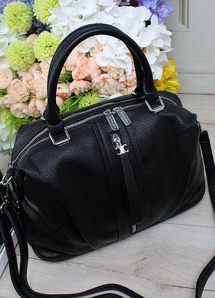 Жіноча чорна сумка на кожен робочий день 🛍️
