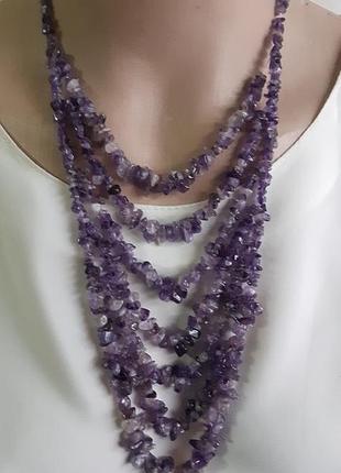 Вінтажний комплект з аметисту намисто та сережки