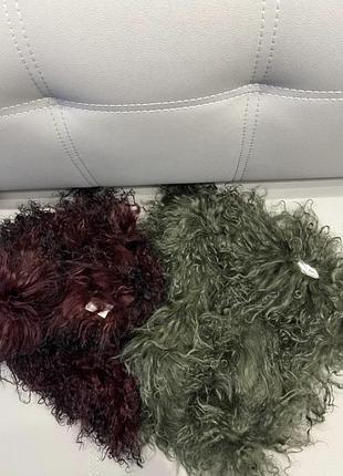 Хутро лами натуральне вишневого кольору