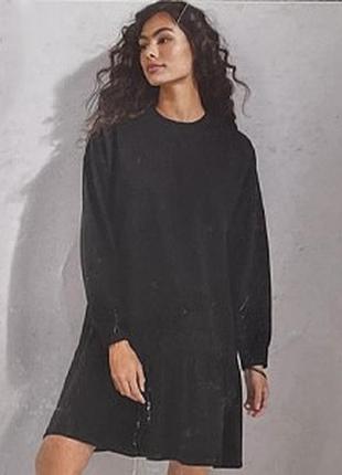 Трикотажное платье спортивного стиля, двунитка,  esmara, р. 44/46 евро, наш 50-56, черное