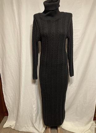 Платье вязаное длинное 100% шерсть