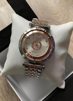 Жіночі годинники pandora в коробочці сріблясто-рожеві