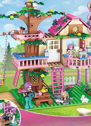 Большой детский конструктор лего домик на дереве friends стиль lego для ребенка, конструктор для девочки