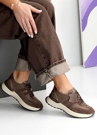 Жіночі шкіряні замшеві бежеві кросівки весняні осінні натуральна шкіра замша весна осінь