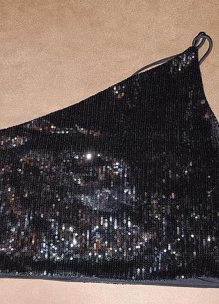 Топ в паєтки на одне плече h&m