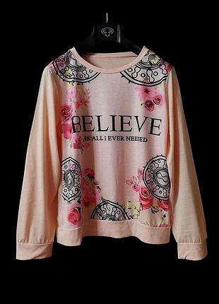 Світшот без начісування тонкий світшот батнік лонгслів