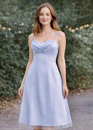 Атласна вечірня сукня міді debut