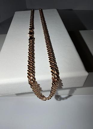 Ланцюжок xuping 55см медичне золото/ 7мм медсплав / міцне плетіння / позолота біжутерія / цепочка