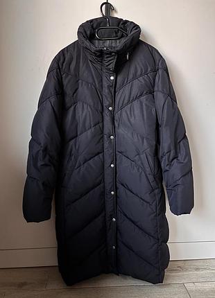 Теплий натуральний пуховик пальто пуховик olsen подовжена пухова куртка розмір м-л німеччина