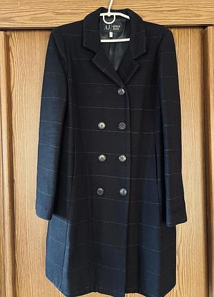 Классическое шерстяное двубортное пальто итальянский бренд armani оригинал классика шерсть размер m,l
