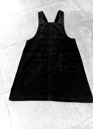 Чорний вельветовий сарафан