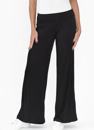 Брюки женские эластичные палаццо черные