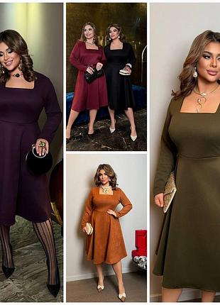 Шикарные женские замшовые платья, платья клеш с длинным рукавом, большие размеры батал