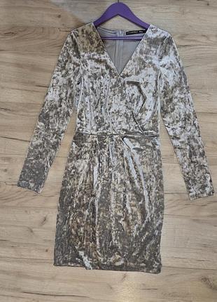 Платье праздничное серебристое