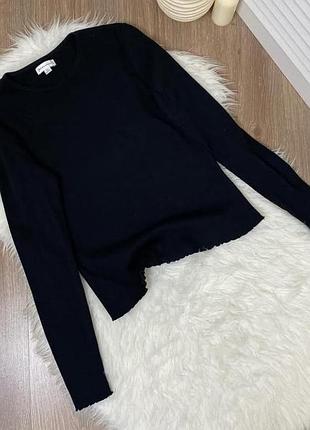 Чорний лонгслів в рубчик кофтинка чорна водолазка ідеальний стан розмір с м