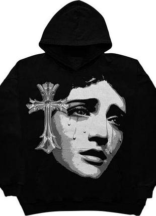 Теплий худі оверсайз на флісі в стилі y2k ,кофта з капюшоном без змійки на зиму-осінь-весну,тепла чоловіча кофта