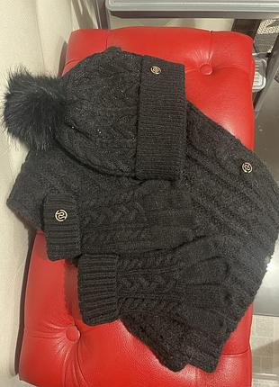 Зимовий набір river island: шапка, шарф, рукавички