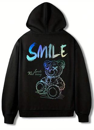 Теплий худі оверсайз на флісі в стилі y2k ,кофта з капюшоном без змійки на зиму-осінь-весну,тепла чоловіча кофта