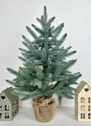 Ёлка classic литая пышная в мешковине 70 см голубая