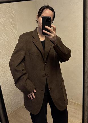 Кашеміровий коричневий піджак hugo boss 100% кашемір