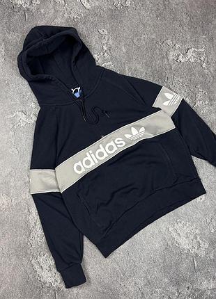 Худі adidas з 1/3 zip чорно-сірий розмір m